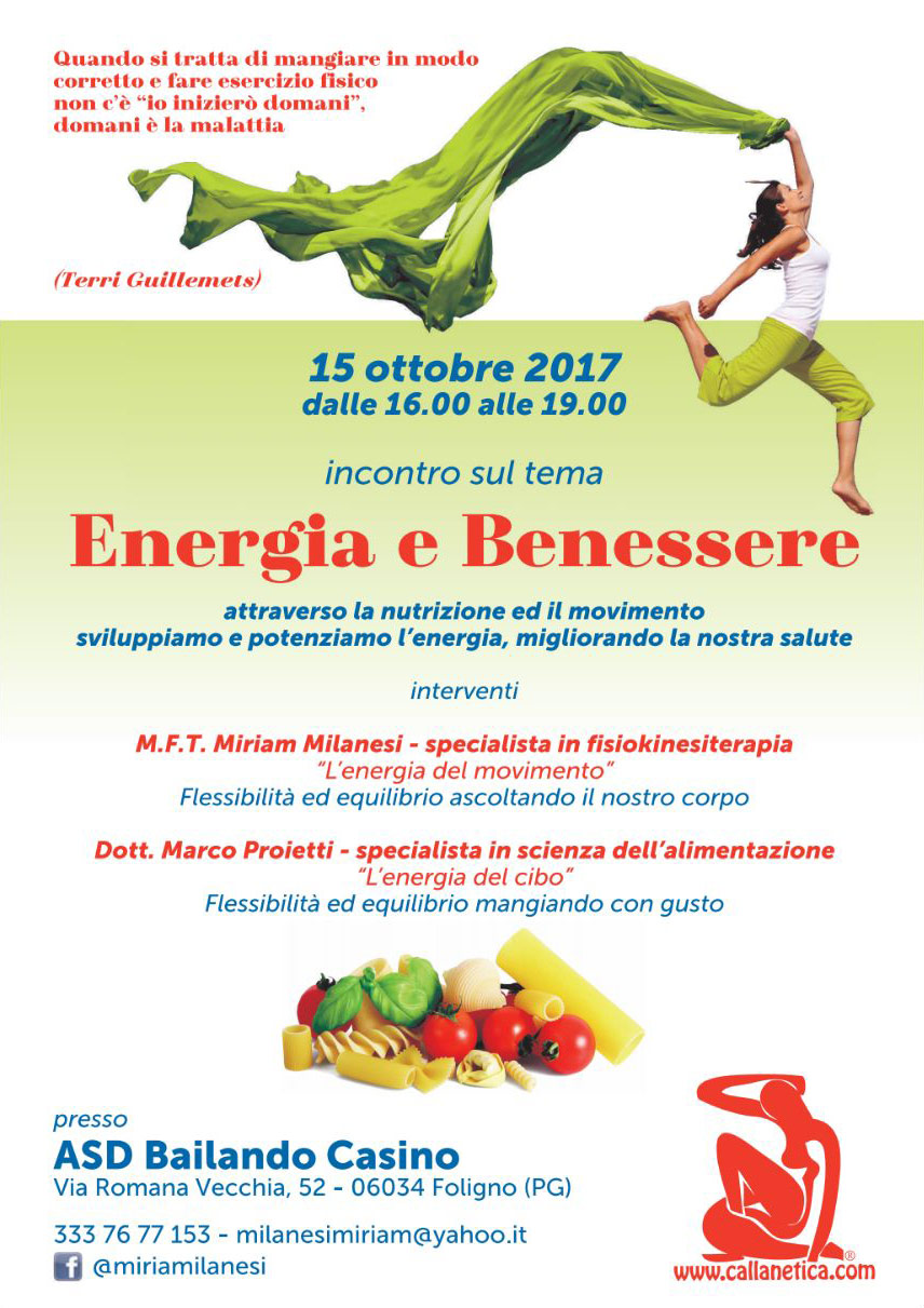 Energia e Benessere – 15/ottobre/17